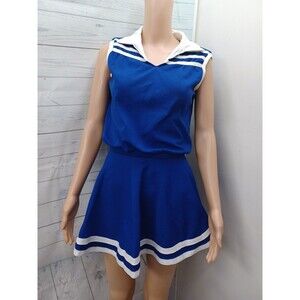 Vtg 60"s Cheerleader Supply Co Uniform Blue White Sz M look Small Cheerleading